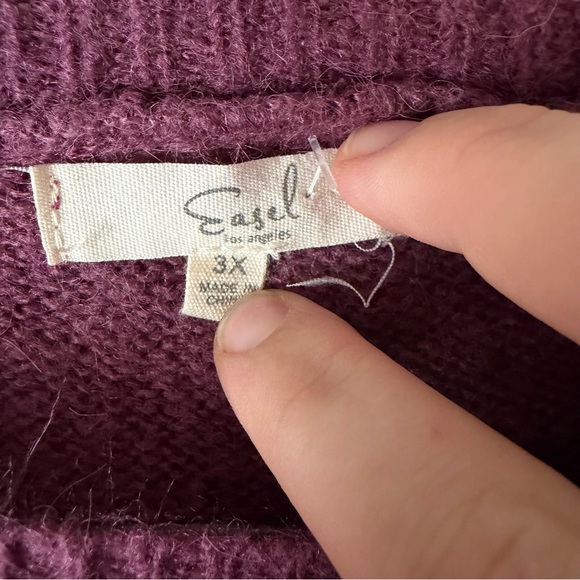 Women’s Easel Deep Purple Knit Sweater, Size 3X - Picture 4 of 8